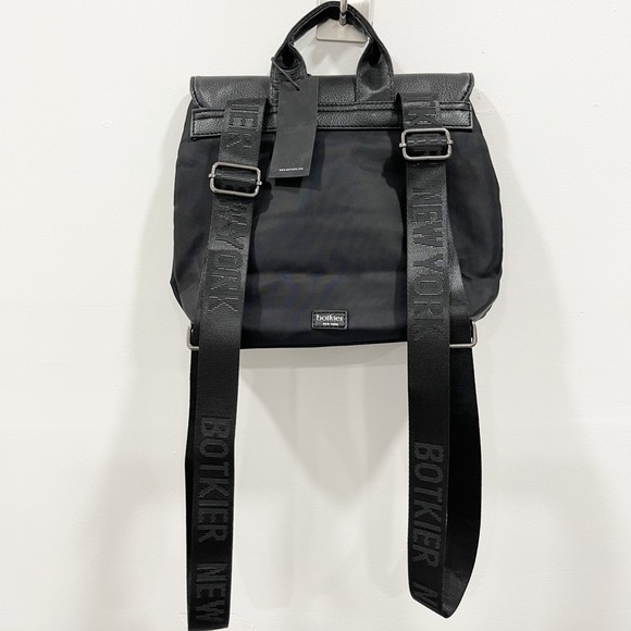 Botkier Nylon Leather Mini Backpack Spellout Straps Black New - Picture 2 of 11